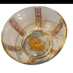 Elegant Georges Briard 22kt Gold and Clear Glass Bowl